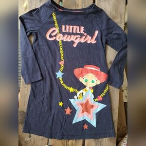 CHARADES..COM TOY STORY SZ 6 VGUC NAVY LITTLE COWGIRL JESSE print l/s dress